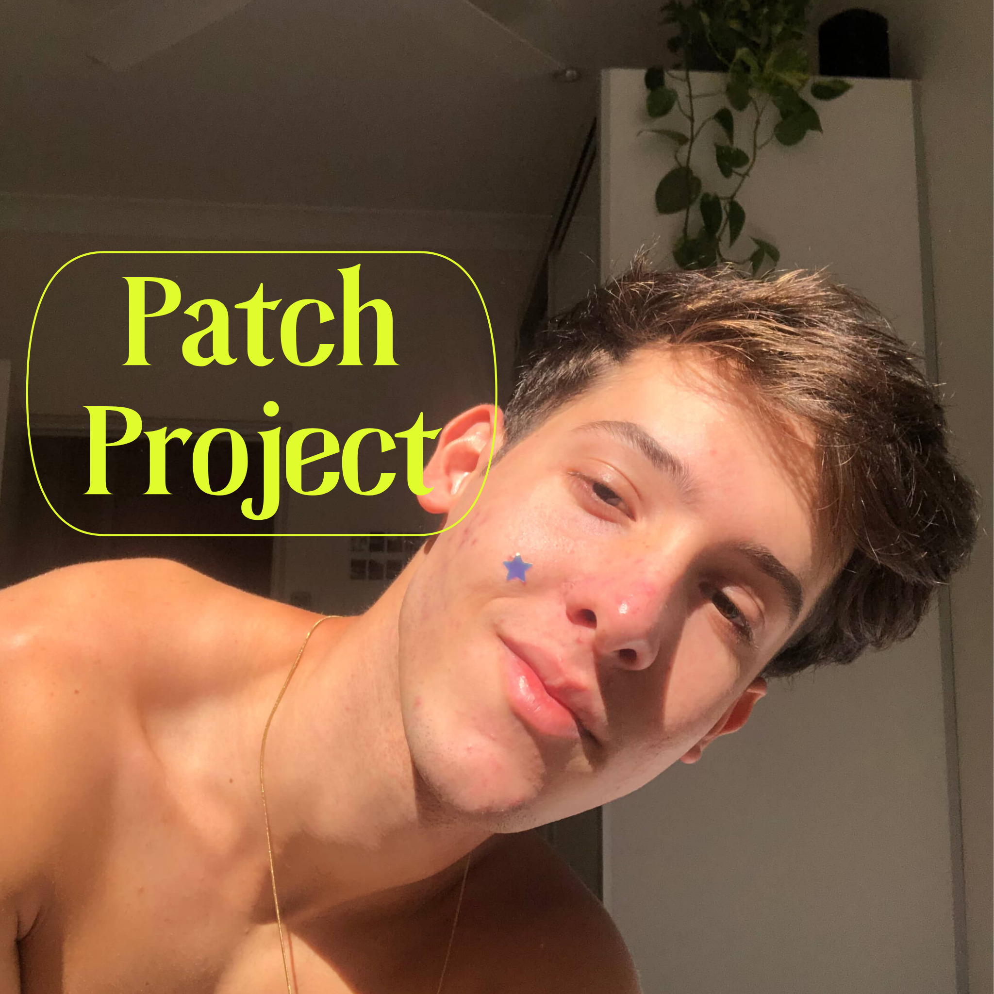 Best star pimple patch on a boy's face. Patch project